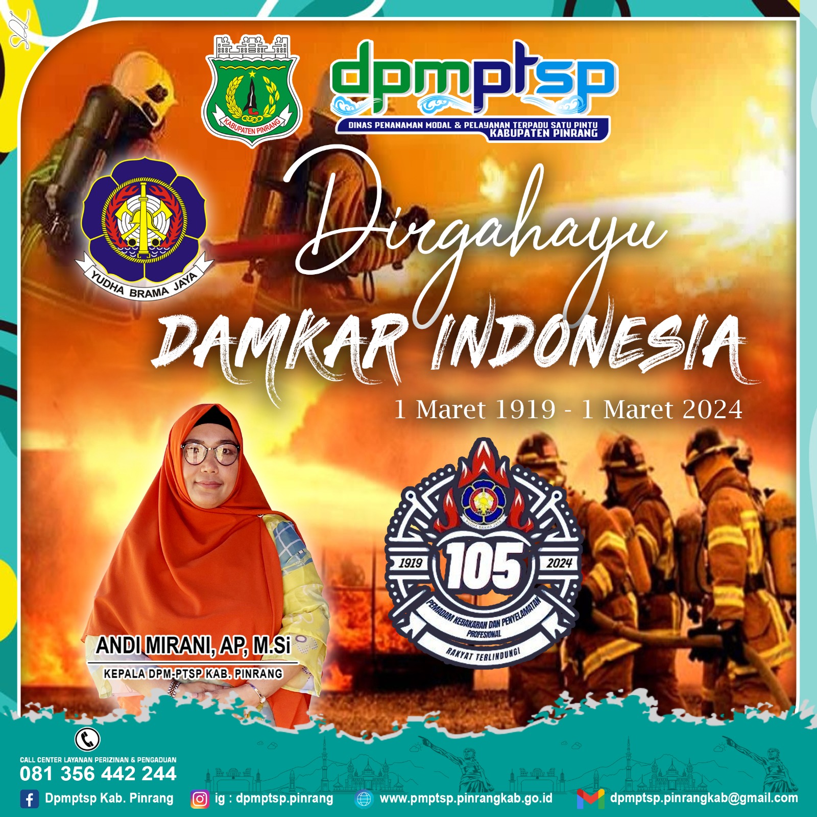 foto Dirgahayu Damkar Indonesia 1 Maret 2024