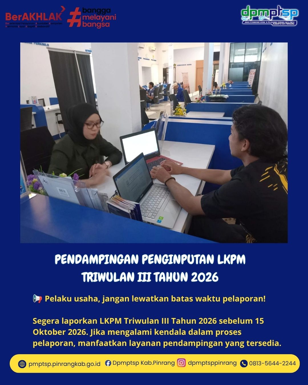 foto Pendampingan LKPM Triwulan III 2026, DPMPTSP Bantu Pelaku Usaha Laporkan LKPM Tepat Waktu